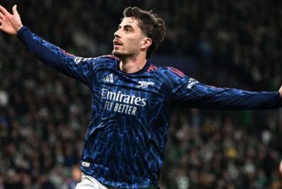Arsenal membawa pulang kelebihan satu gol hasil jaringan Havertz.