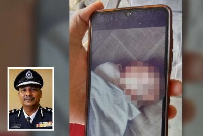Bayi berkenaan kemudian dihantar ke Hospital Tengku Ampuan Rahimah (HTAR) Klang untuk rawatan lanjut. Gambar kecil: Vijaya Rao