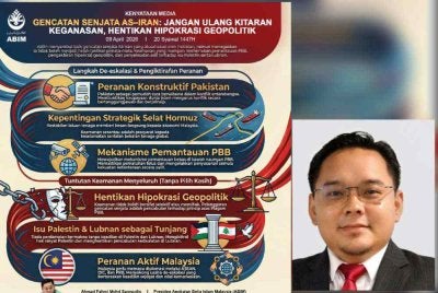 ABIM menyarankan satu mekanisme pemantauan bebas dan telus diwujudkan di bawah PBB bagi memastikan gencatan senjata melibatkan AS dan Iran dipatuhi. Gambar kecil: Ahmad Fahmi