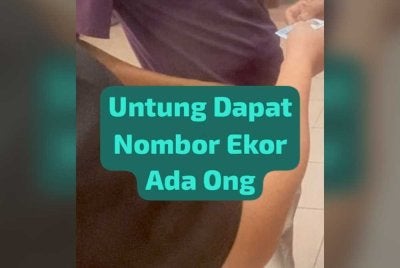 Warga emas ditahan selepas cuba melarikan diri sebaik membeli nombor ekor bernilai RM8. Foto JAINJ