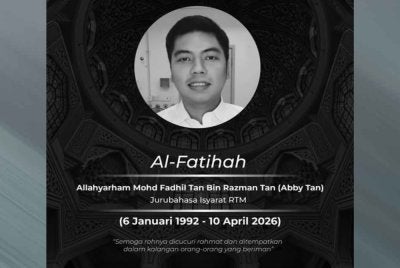 Allahyarham yang lebih dikenali sebagai Abby Tan, sebelum ini terlibat dalam kemalangan jalan raya pada 6 Mac lepas.