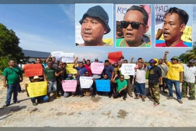 Lebih 60 pesawah dari utara berhimpun secara aman di Langgar, Kedah pada Jumaat. Gambar kecil dari kiri: Abdul Rashid, Azahar dan Mohd Amirul 