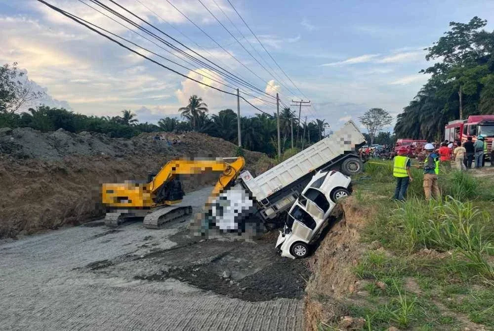 Kenderaan lain yang turut terlibat dalam kemalangan berkenaan. - FOTO: Polis Lahada Datu