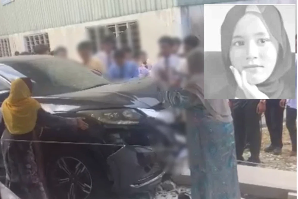 Seorang pelajar Tingkatan Satu maut manakala rakannya cedera parah selepas dirempuh sebuah kereta dipandu pemandu wanita yang dipercayai tertekan pedal minyak dalam kejadian di hadapan surau Sekolah