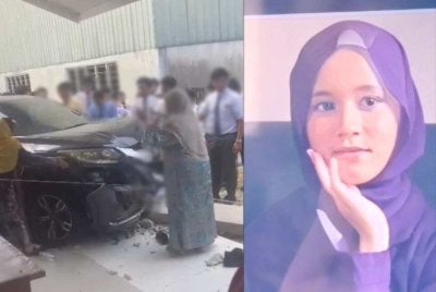 Pelajar Tingkatan Satu (Nur Fatimatul Hawa) maut selepas dipercayai dirempuh sebuah kereta ketika sedang memakai kasut di hadapan surau di sebuah sekolah di Kota Bharu pada Ahad.