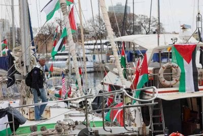  Aktivis kemanusiaan Zainal Rashid Ahmad berada di Pelabuhan Barcelona bagi menyertai misi Global Sumud Flotilla (GSF) 2.0. Foto Bernama 
