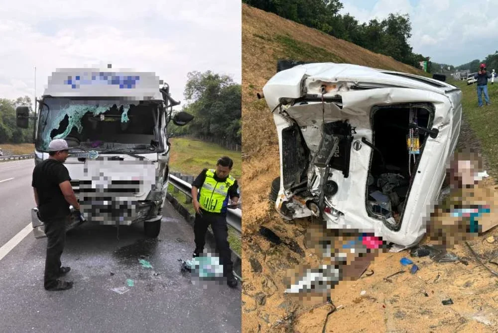 Lori dan van yang terlibat dalam kemalangan terbabit. 