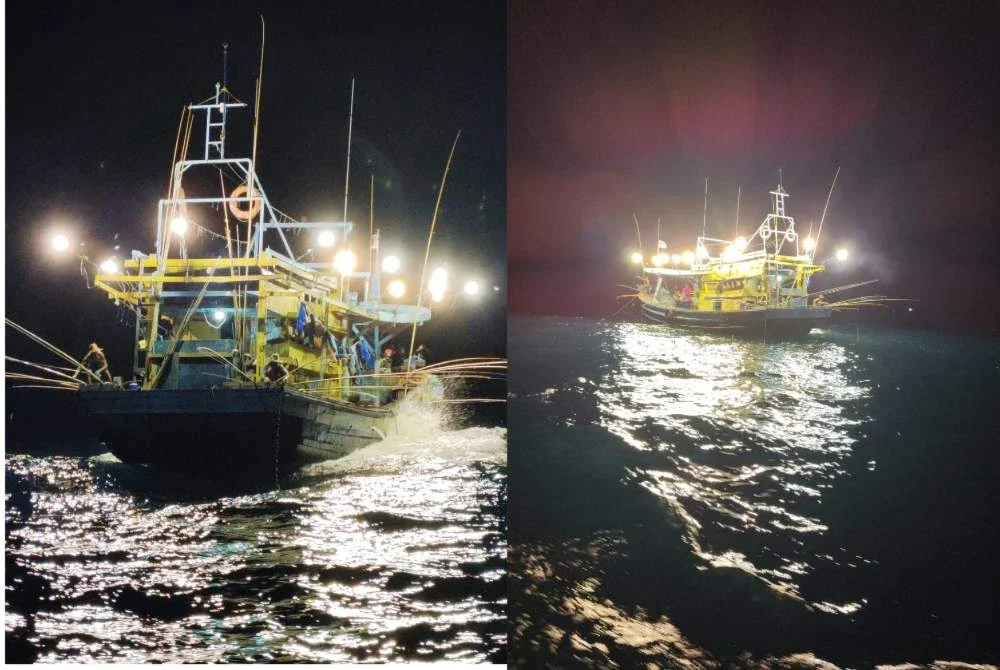 Bot nelayan tempatan kelas C dikendalikan kru asing yang ditahan kerana disyaki menangkap ikan luar kawasan dibenarkan di perairan Kuala Pahang pada Ahad.