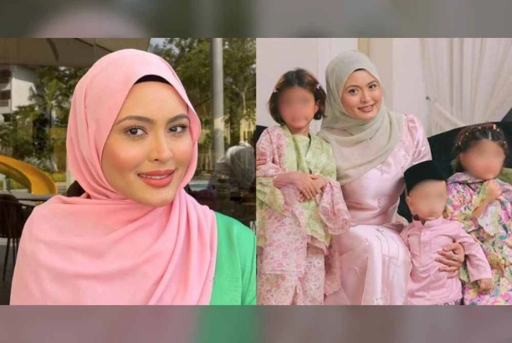 Syida berkongsi foto sambutan Aidilfitri di samping anak-anak tanpa kehadiran suami di sisi.