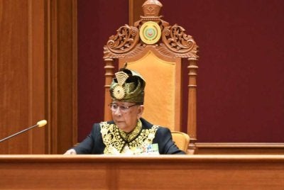 Sultan Kedah bertitah pada Istiadat Perasmian Pembukaan Dewan Undangan Negeri Kedah, Mesyuarat Pertama Penggal Keempat Dewan Undangan Negeri Ke-15 di Wisma Darul Aman di sini pada Isnin.