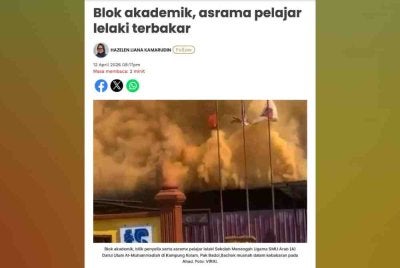 Laporan Sinar Harian pada 12 April lalu.