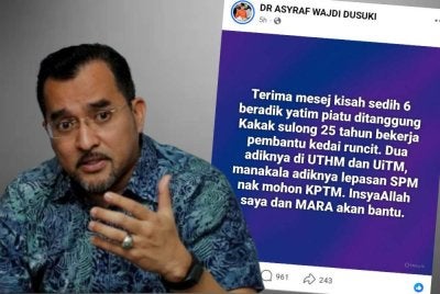 Hantaran dimuat naik Asyraf Wajdi pada Jumaat.