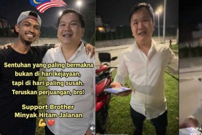 Tangkap layar hantaran dimuat naik Zulkifli mengenai kisah Abang Minyak Hitam Jalanan dan Dicky.