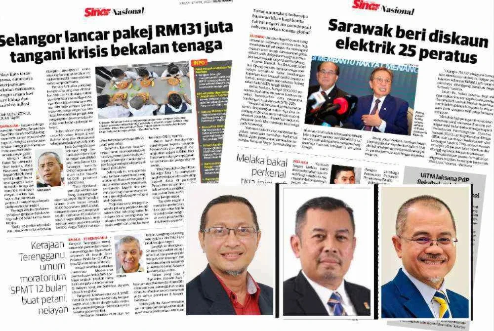 Laporan Sinar Harian pada Jumaat lalu. Gambar kecil dari kiri; Nuradli Ridzwan, Mustazar dan Aimi Zulhazmi.