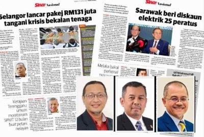 Laporan Sinar Harian pada Jumaat lalu. Gambar kecil dari kiri; Nuradli Ridzwan, Mustazar dan Aimi Zulhazmi.