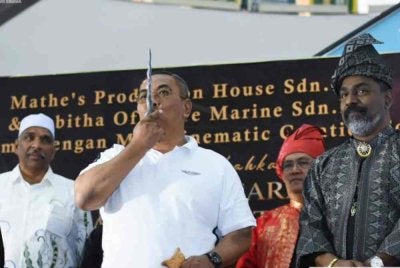 Muhammad Sanusi hadir pada majlis Pelancaran Poster, Teaser dan Trailer filem The Keris di Sungai Petani pada petang Ahad. FOTO IHSAN UPDA