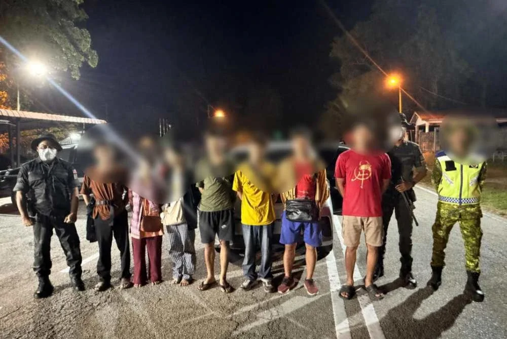 Hasil pemeriksaan mendapati enam penumpang terdiri daripada empat lelaki dan dua wanita warga Myanmar gagal mengemukakan sebarang dokumen perjalanan yang sah. Foto PGA