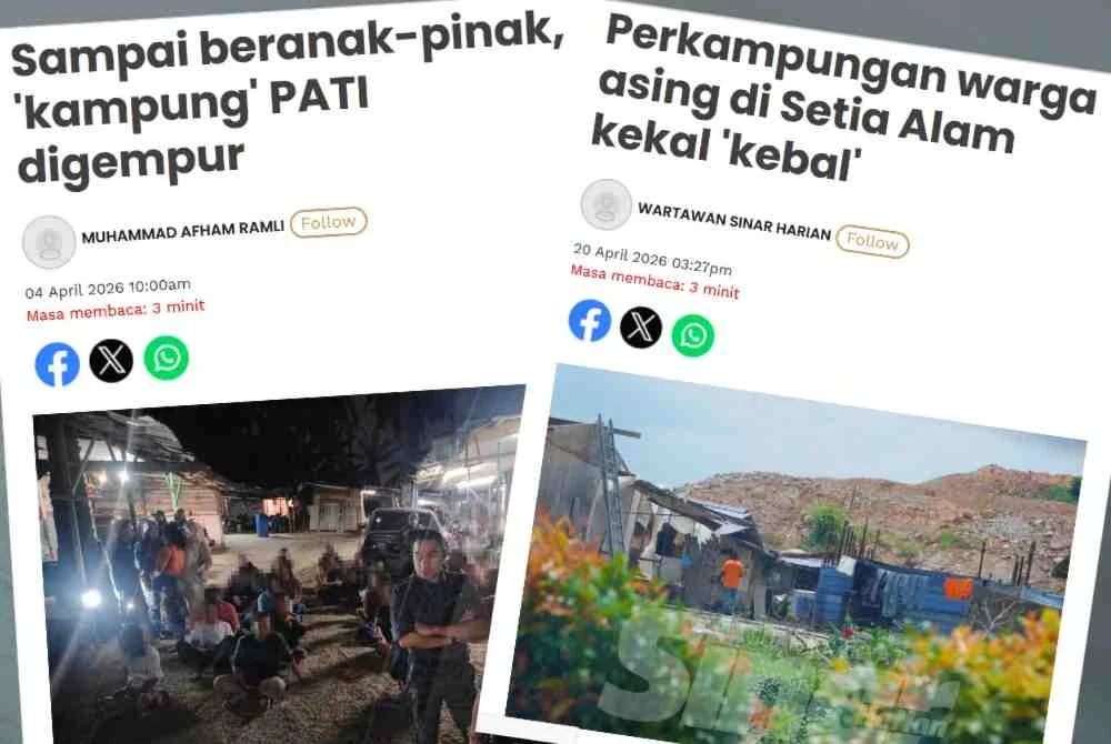 Laporan Sinar Harian berhubung perkampungan warga asing di Setia Alam. 