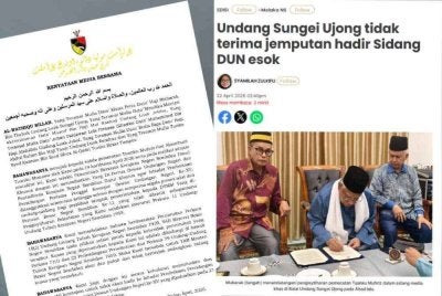 Kenyataan media dikeluarkan bersama oleh Undang Yang Empat dan Tunku Besar Tampin dan laporan laporan Sinar Harian.