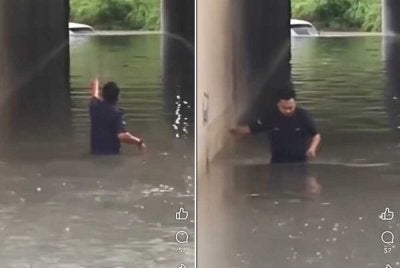 Tular video memaparkan keberanian anggota polis yang sanggup merisikokan keselamatan diri bagi membantu pengguna jalan raya yang terperangkap dalam banjir di sebuah terowong di Ara Damansara baru-baru ini.