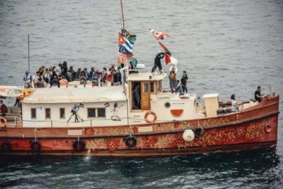 
Antara bot yang mengambil bahagian dalam Global Sumud Flotilla menuju ke Gaza. Foto Agensi
