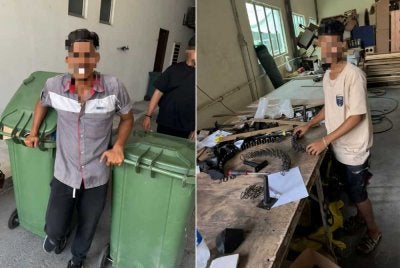 Antara warga asing yang diperiksa dalam serbuan JIM pada Khamis.
