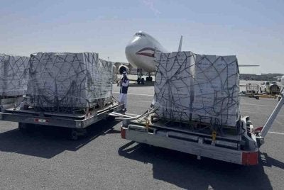 Penghantaran itu merangkumi 3,300 bungkusan berisi bekalan makanan yang bertujuan untuk memenuhi keperluan pemakanan asas penduduk di Semenanjung Gaza.