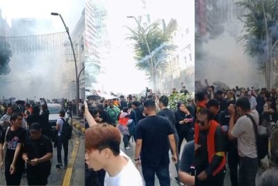 Keadaan tenang awalnya dengan ucapan beberapa individu kemudian disusuli dengan bunyi letupan kuat dipercayai akibat mercun.