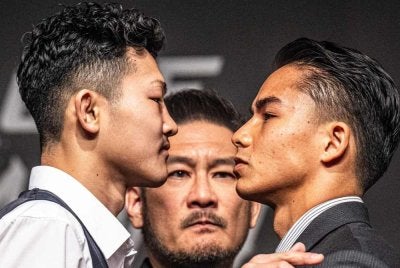Johan (kanan) berikrar menumbangkan Yoshinori di pentas ONE Samurai 1 di Tokyo, esok.