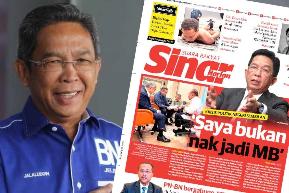 Jalaluddin dan laporan muka depan Sinar Harian bertarikh 29 April.