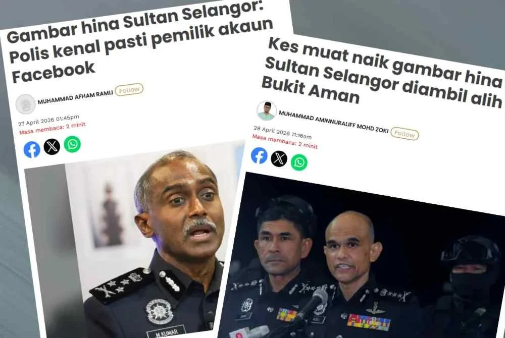 Laporan Sinar Harian mengenai gambar berunsur penghinaan terhadap Sultan Selangor, Sultan Sharafuddin Idris Shah.