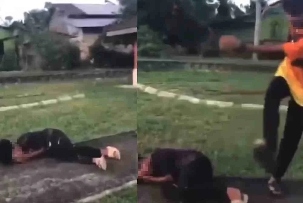 Tangkap layar video kejadian yang tular di laman sosial.