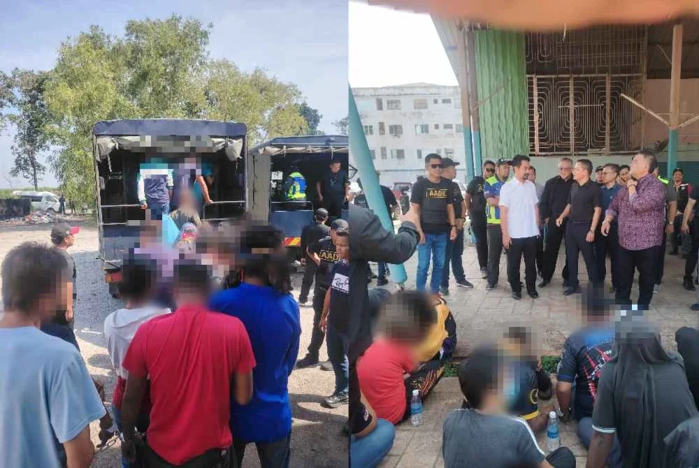 AADK menahan 61 orang disyaki positif dadah dalam serbuan di sebuah bangunan flat usang di Bandar Armada Putra, Klang pada Khamis.