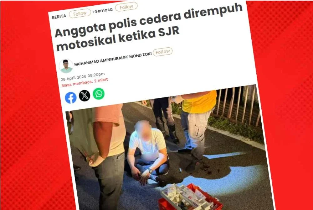Penunggang motosikal yang merempuh anggota polis trafik sehingga cedera ketika sekatan jalan raya di Persiaran Raja Muda Musa, Isnin lepas didenda RM3,000 oleh Mahkamah Majistret Klang pada Khamis.