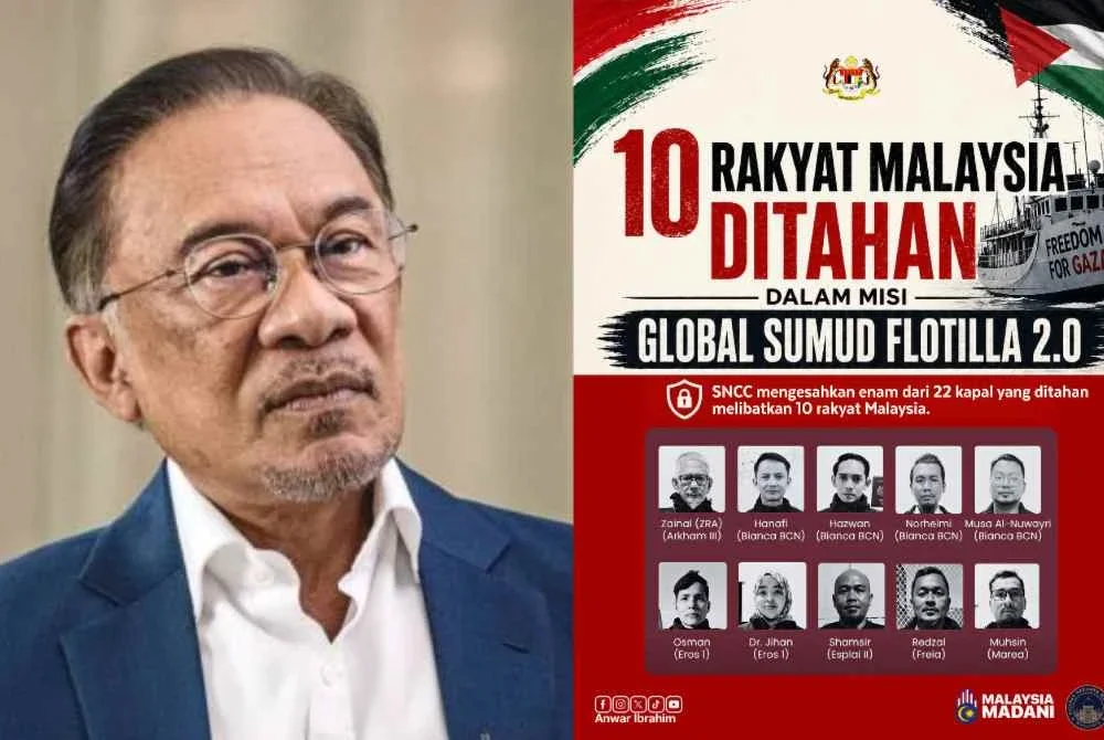 Anwar mengutuk tindakan ganas rejim Israel yang mengganggu misi kemanusiaan GSF di perairan antarabangsa. Foto Facebook Anwar Ibrahim