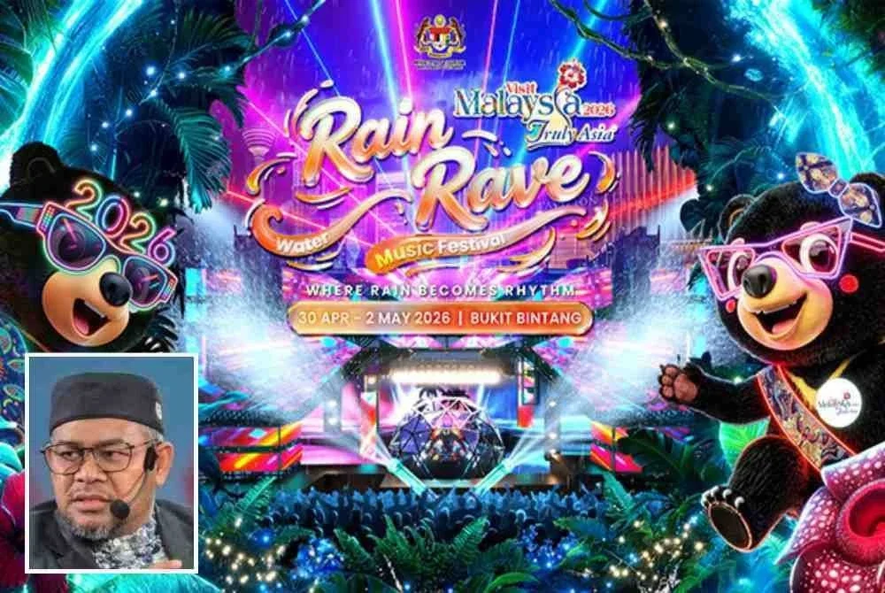 Mohd Khairuddin (gambar kecil) menasihati menteri berkenaan supaya Rain Rave Water Music Festival 2026 dibatalkan.