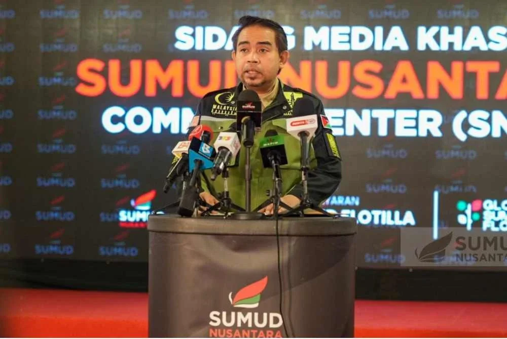 Sani Araby ketika sidang media khas SNCC. Foto Facebook Sumud Nusantara Official