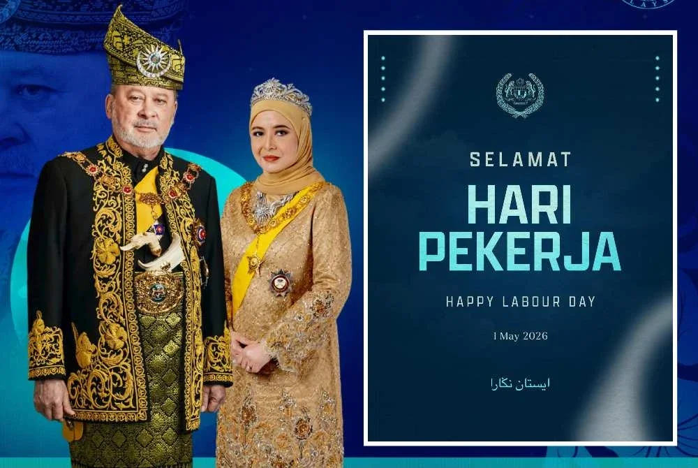 Sultan Ibrahim dan Raja Permaisuri Agong Raja Zarith Sofiah turut menzahirkan ucapan Selamat Hari Pekerja kepada seluruh warga kerja yang menjadi tulang belakang pembangunan negara.