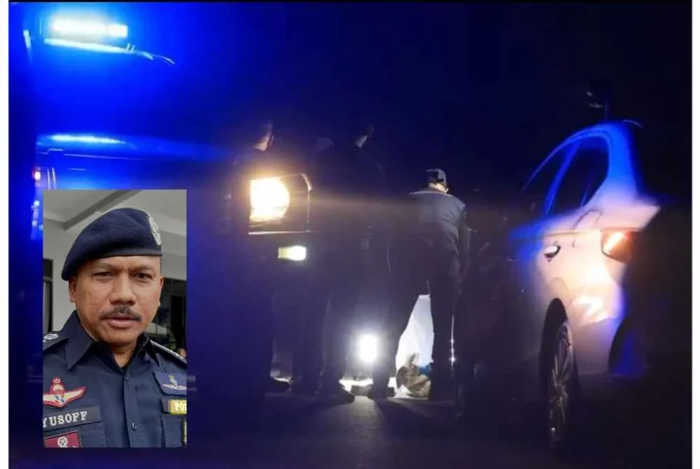 Sebanyak 61 kesan tikaman ditemui pada tubuh seorang wanita yang mayatnya ditemukan di Kampung Kubang Getah, Ketereh. Gambar kecil: Datuk Mohd Yusoff Mamat
