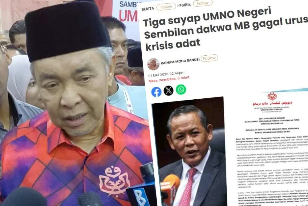 Ahmad Zahid menyifatkan kenyataan yang dikeluarkan tiga sayap UMNO Negeri Sembilan berhubung Menteri Besar sebagai pandangan masing-masing.