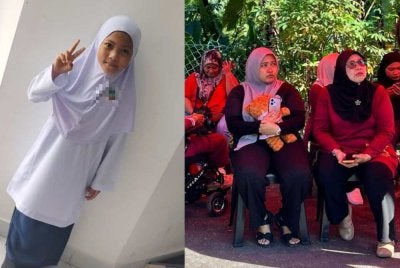 Ibu mangsa, Nordina Zulkarnain berharap operasi mencari dan menyelamat (SAR) yang diteruskan hari kedua itu membuahkan hasil. Gambar kiri: Nur Qaseh Deandra Mohd Qayyum 