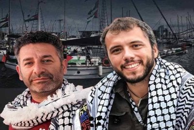 Abu Keshek (kiri) dan Avila yang kini berada di bawah 'penahanan haram' Israel. - Foto Agensi