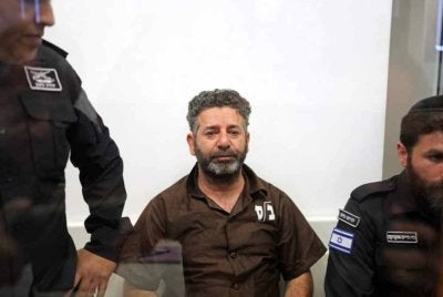 Saif ketika berada di mahkamah Israel. - FOTO: AFP