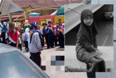 Nur Aini Umairah Mohd Fareez, 8, murid Tahun Dua yang maut selepas dilanggar van di hadapan pintu pagar Sekolah Kebangsaan (SK) Seri Maimon, Parit Sulong pada Selasa. 
