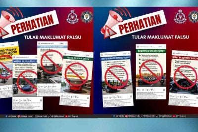 Penafian dikeluarkan PDRM berkaitan tawaran khidmat iringan kenderaan mewah.