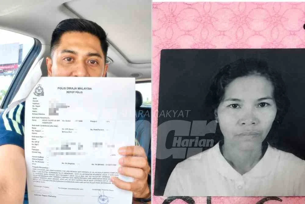 Mohd Razeli menunjukkan laporan polis dibuat bagi mengesan ibu kandung anak angkatnya.