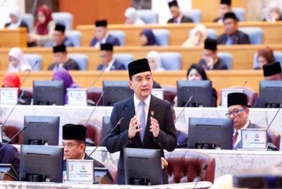 Onn Hafiz pada sesi penggulungan sidang DUN Johor di Kota Iskandar pada Khamis. 