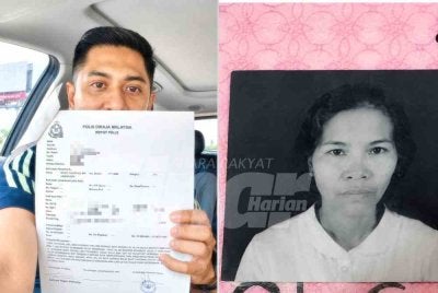 Mohd Razeli menunjukkan laporan polis dibuat bagi mengesan ibu kandung anak angkatnya.