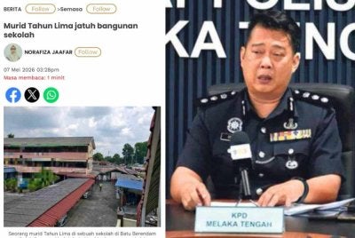Laporan Sinar Harian pada Kahmis berhubung kejadian. Gambar kanan: Christopher