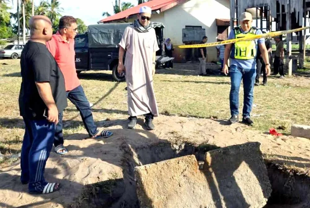 Lokasi dimana Mohammad Yusof maut manakala Muhammad Yunus mengalami cedera apabila dihempap tiang konkrit di Kampung Telaga Papan, Semerak, Pasir Puteh pada Jumaat: Foto tular